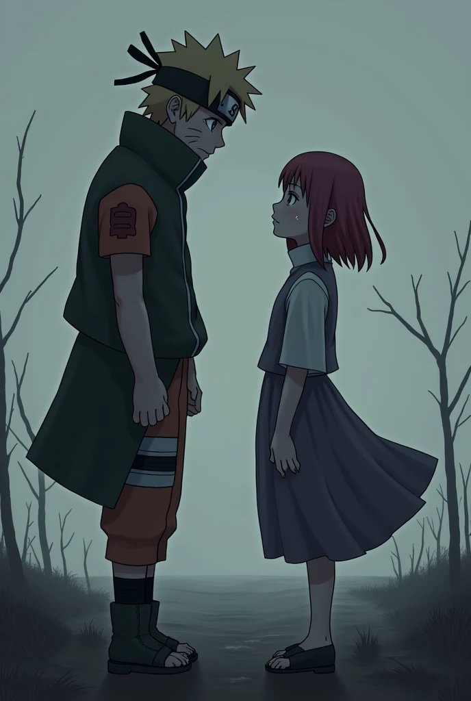 Naruto and hinata with between broken heart 