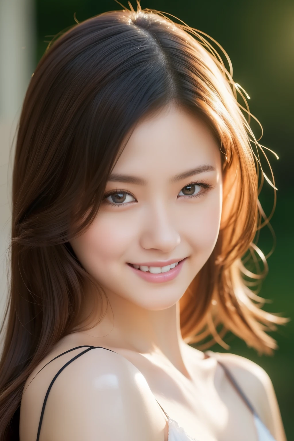 (((masterpiece))), top-quality, ultra-detailliert, Extremely detailed, Detailed background, light rays, Very beautiful girl, japanese, 16 yo, Detailed face, Solo, (Full body:1.3), (random hairstyles :1.2), side swept, (Young Face), (Perfect body:1.1), sunset glow, Summer, in 8K, Wallpaper, amazing, finely detail, Ultra-detailed, 超A high resolution, Extremely detailed, Pure erotic face, flirt smiling, extremely detailed eye and face, Beautiful detailed eyes, highlydetailed skin, No makeup, (Natural Skin), see through dress, big boobs, hard nipples