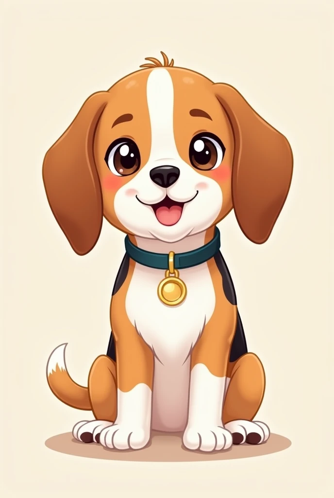 cartoon dog sitting on the ground with a collar around its neck, avatar image, 8k, profile picture, kawaii cute dog, illustrator, cute dog, cute beagle, by Ivan Ranger, smol, cartoon illustration, puppy, anthropomorphic dog, avatar for website, 8k!