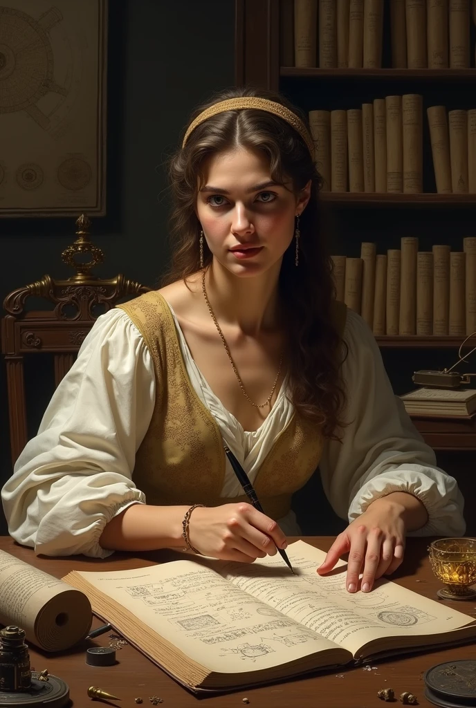 Hypatia doing calculations