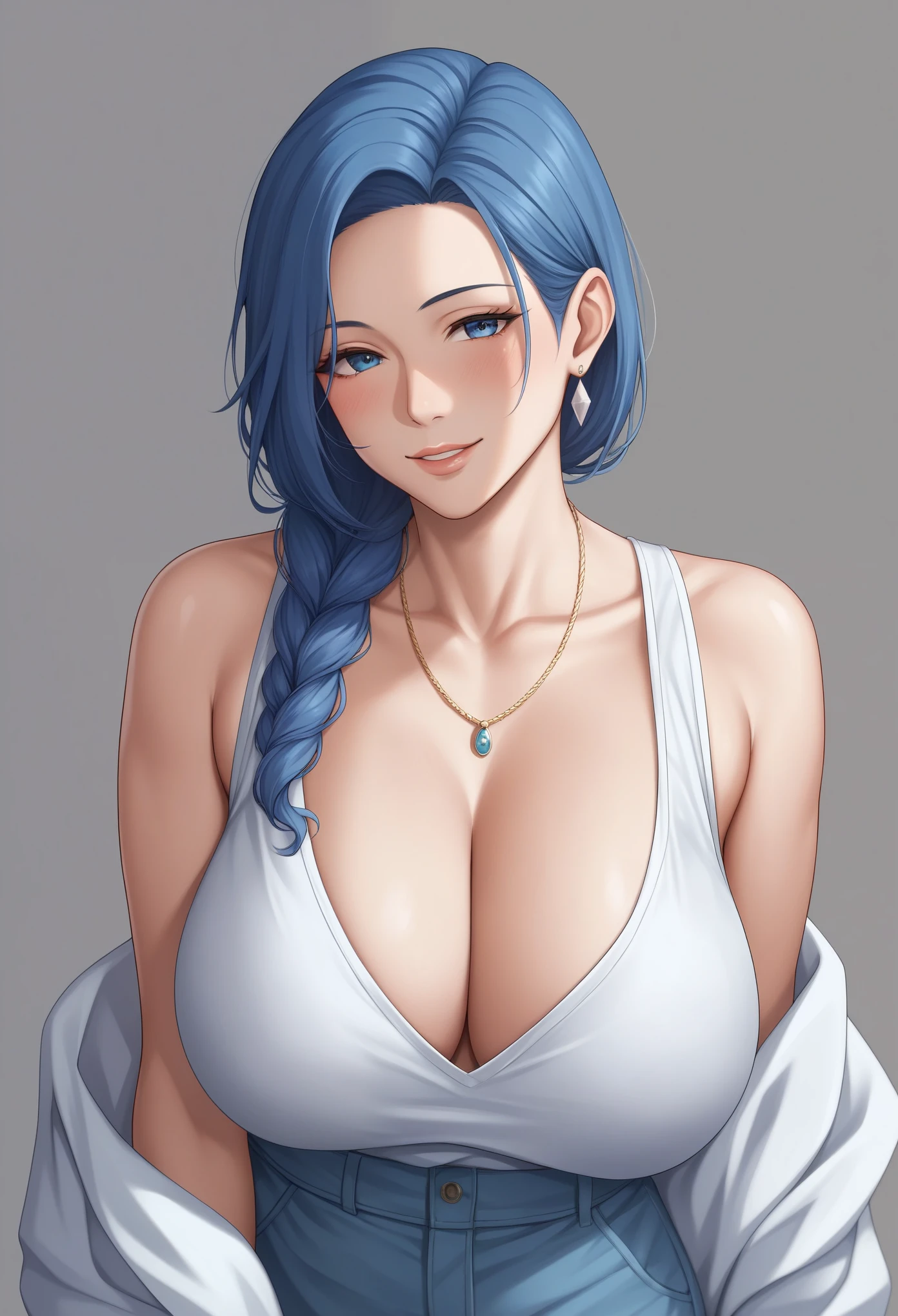 score_9, score_8_Excellent, score_7_Excellent, score_6_Excellent, score_5_Excellent, score_4_Excellent, Yuhee, 茶色 eye, blue hair, length hair, Large Breasts, Mature Woman,  one person&#39;s, thought_bubble, length_hair,  blush, Sweat, green_eye, green_hair, clavicle, lips, green_hair, smile, alone, bikini, black bikini, denim, minidenim, short denim, Beach, Day, Wet, Outdoor