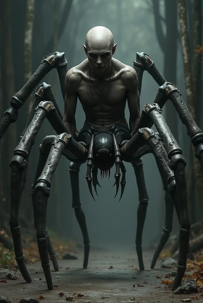 Human-spider hybrid with multiple legs