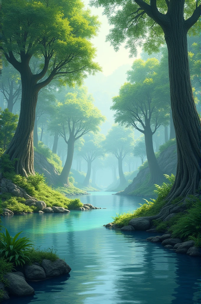 Environment, world hand river lake forest tree