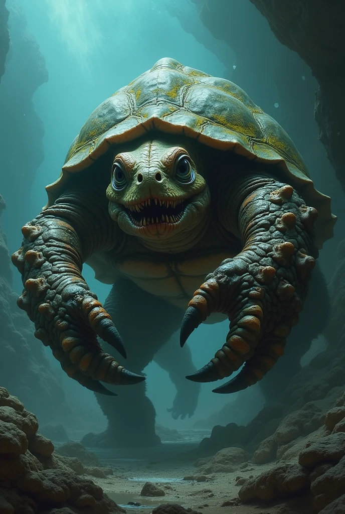 Turtle monster with crab