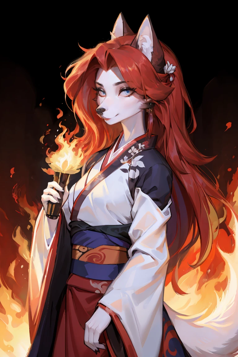 (Hanfu:1.5),best quality,amazing,masterpiece,fine,Extremely detailed,Ultra-high resolution,Intricate details,fine,Attention to detail,8K resolution,Red Eyes,hairy,Wolf女,Big watery eyes, Wear red, Fine Hair, Chinese Beauty, Wear Chinese clothing, Flowing tulle, (Light Silk:1.2),(Clean background), Wolf_girl,Beautiful figure,Height 193 cm,Fire Spirit Portrait, very long flowing red hair,closure_up, Fluffy_fur,Long eyelashes,Flowing Chiffon,Well-proportioned body,Perfectly detailed facial features,(Perfect and detailed eyes:1.5),