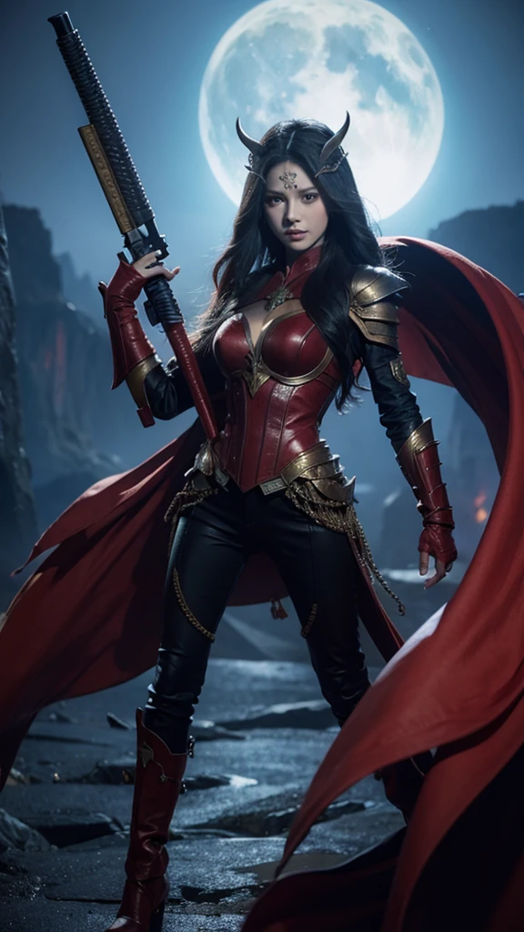 Female monsters from special effects heroes, beautiful special weapons, realistic depictions, ultra-high definition fantasy world