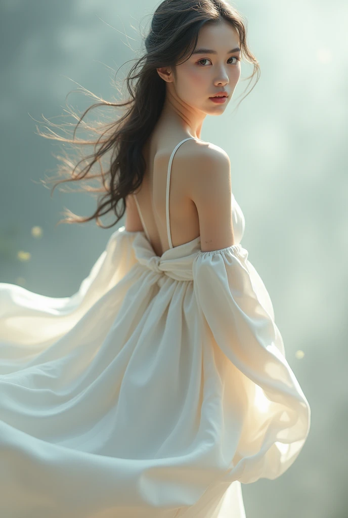 white-silk beautiful girl