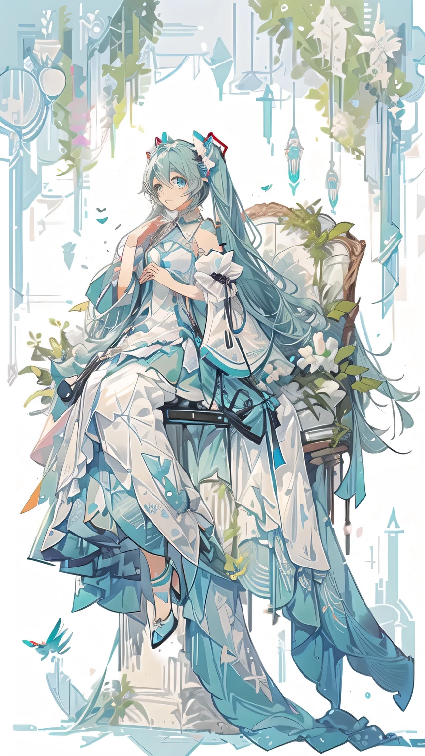 anime character with blue hair and white dress holding a cell phone, hatsune miku, miku, by Shitao, pixiv contest winner, mikudayo, pixiv, at pixiv, pixiv style, trending on pixiv, hatsune miku short hair, hatsune miku portrait, portrait of hatsune miku, top rated on pixiv