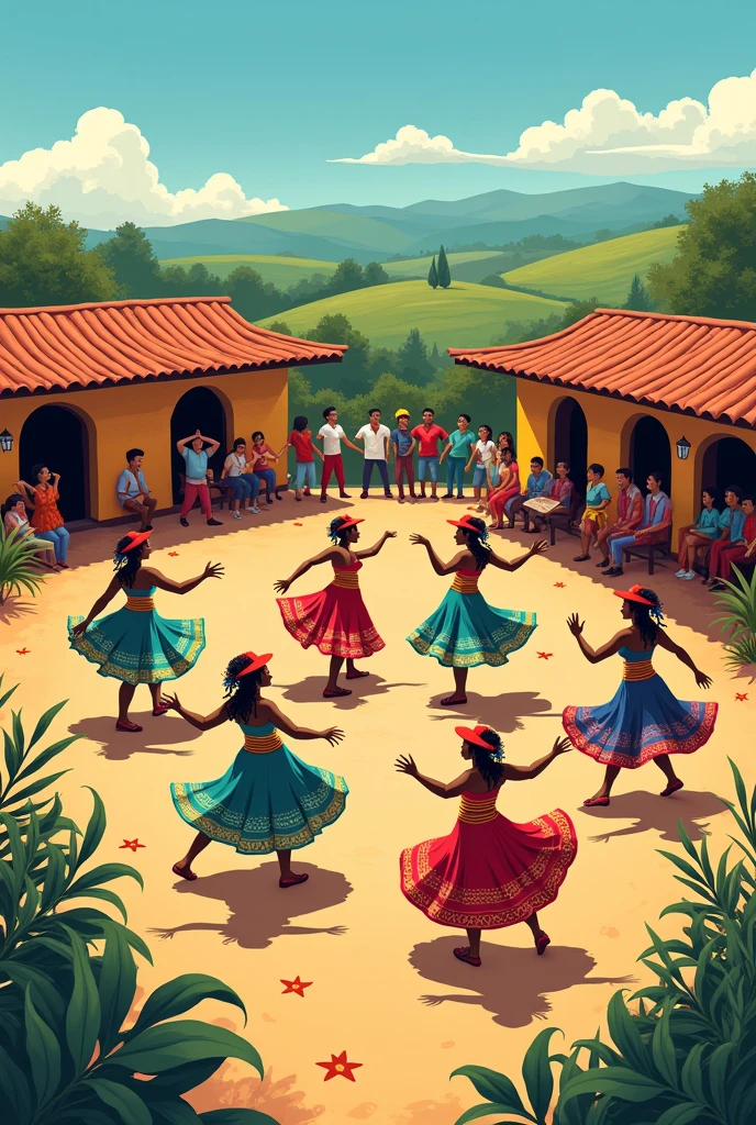 Make a planimetry of the joropo with figures