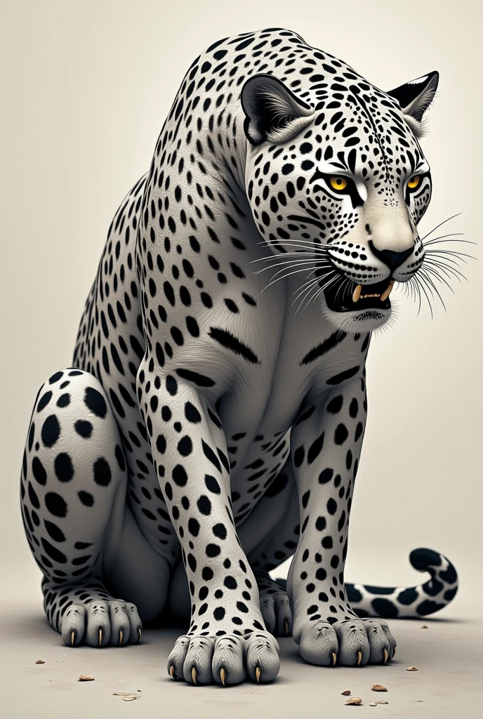 Jaguar painted by only realistic style mandalas