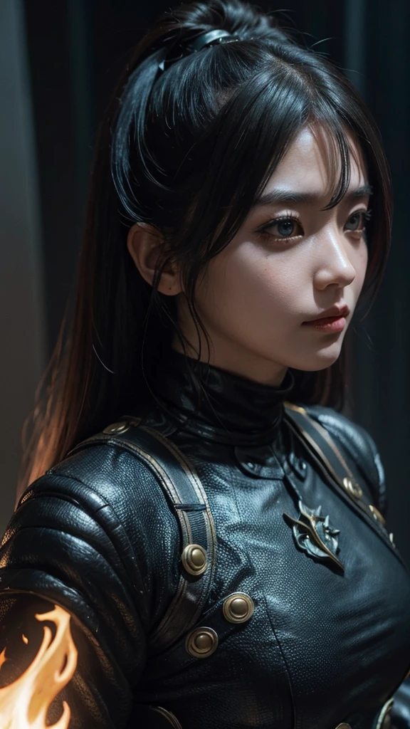 Female monster from special effects hero movie, too beautiful, special weapon, realistic depiction, ultra high definition, fantasy world, full face mask