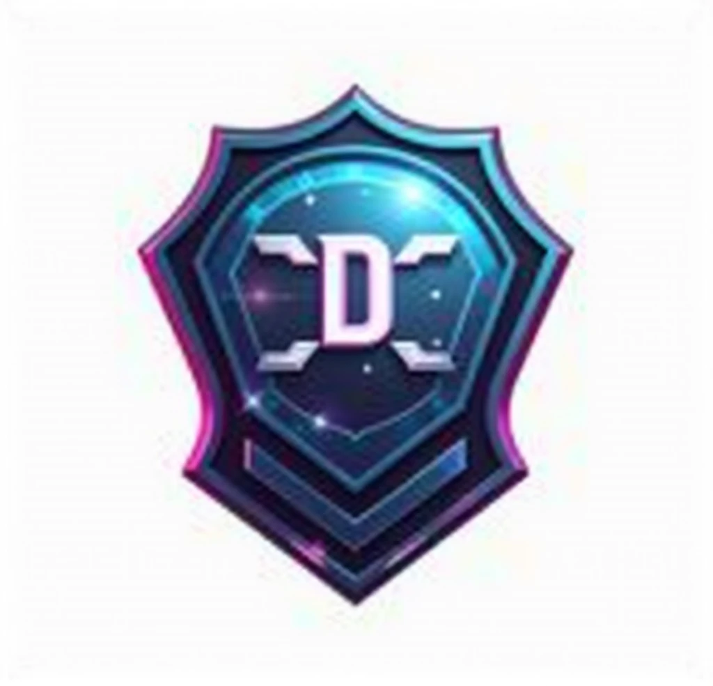Profile logo with police contract but with gaming theme, white background.