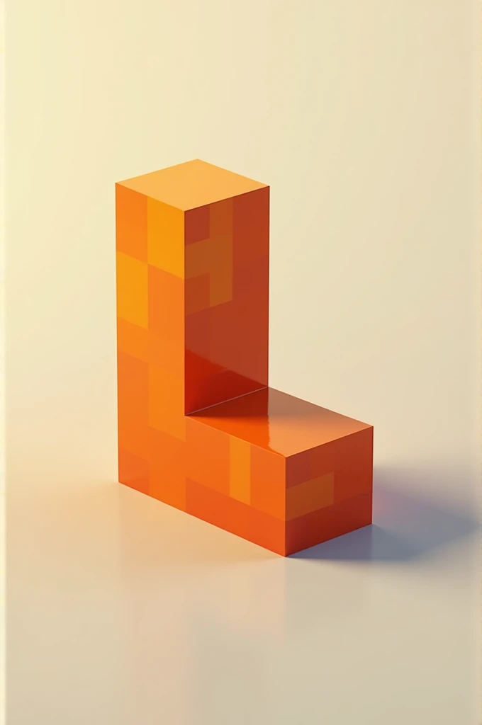 Create a logo with L with the main color orange With Minecraft theme 