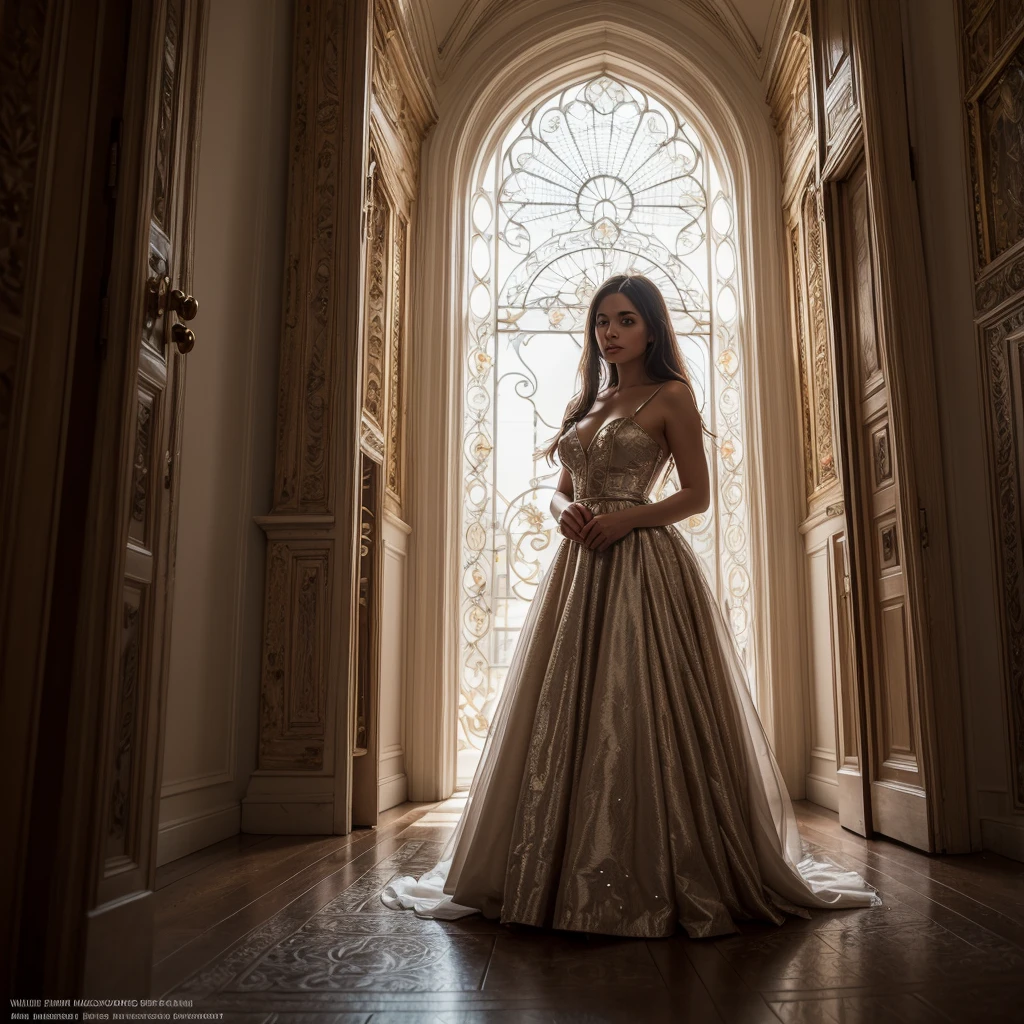 young intricate woman in royal palace, wide angle lens f/2.8, ultra insane high resolution intricate textures, texture indentation, perfect perspective, perfect geometry, ultra insane ambient lighting, ultra insane ambient shadows, luminism, ultra detailed busy background, tessellation, maximalism, perfectionism, IPA Award wining masterpiece,
