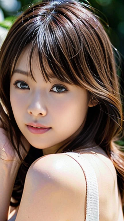 (masterpiece:1.5), (8k, Photorealistic, RAW Photos, Best image quality: 1.4), Japanese Idols、Super detailed face、Attention to detail、Real、 double eyelid、Big and attractive eyes, Sharp focus:1.2、Beautiful woman:1.5、 Light brown hair、 Highest quality、masterpiece、Ultra-high resolution、Depth of written boundary、Perfect Shadow、(Photorealistic:1.4)、 Symmetrical face、Highly detailed and professional lighting、 Perfectly shaped、beautiful girl,Sharp focus, Perfect Anatomy, Moist eyes、Glossy Lips, Shoulder exposed、dress、Big and ample breasts、Luxury、