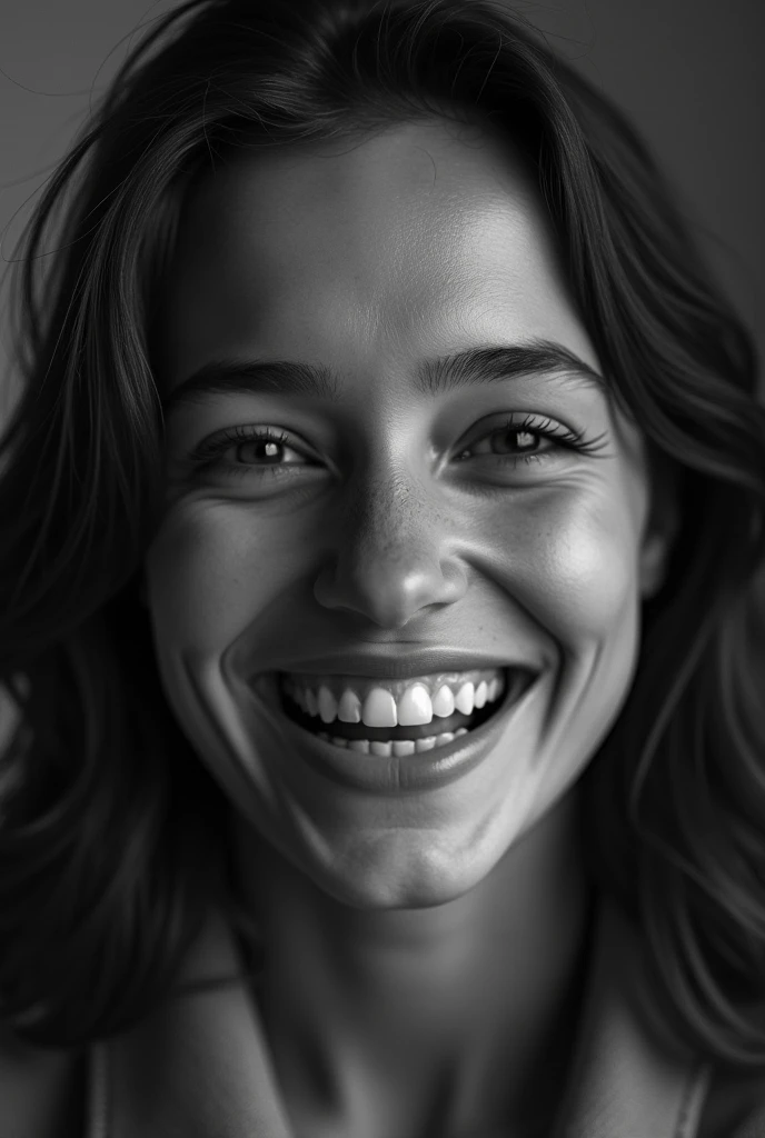 give me one. High quality image and details and contrasts and monochrome shadows on the importance of smiling