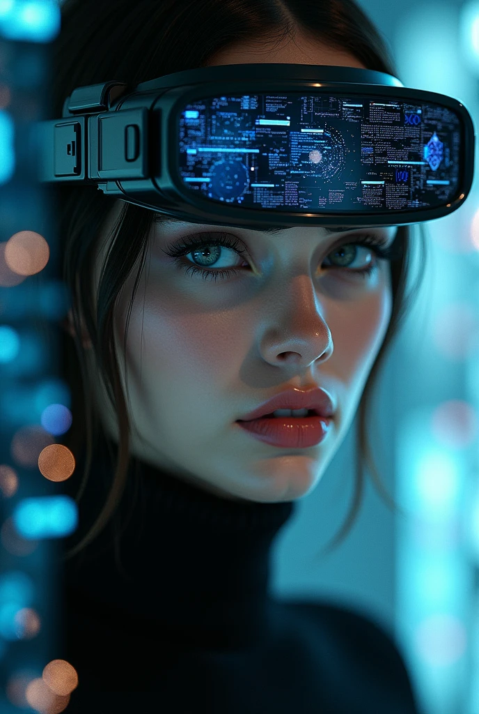 (masterpiece:1.2,Distinguished Quality,Mirror-like,Cinematic Experienc),8k,wallpaper,Ray Tracing,(woman),Are standing,(美しいwoman,sexy),(Wearing futuristic cyber goggles:2.0,Data displayed on goggles:2.0,Detailed drawing of goggles:2.0),(A face with attention to detail,Detailed skin texture,Beautiful Skin),(Looking into the camera),(front),(Face close-up:2.0),(Server puncture:2.0),(The background is a wall of data:2.0),(Glossy lips:1.5)