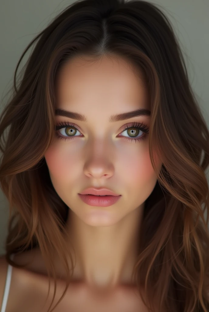 young female, brown-hair, Brown eyes, face only