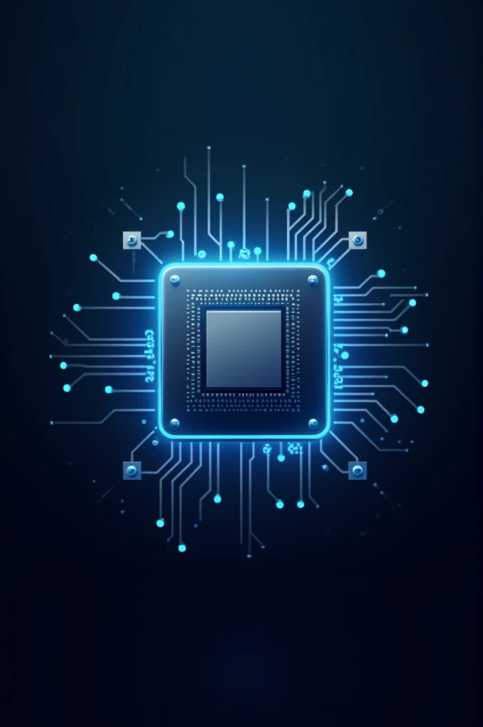 Design a logo that represents cutting-edge computer technology. The logo should incorporate elements like a circuit board, binary code, or a computer chip. Use a modern and sleek style with a color palette that includes shades of blue and silver to convey innovation and sophistication. The design should be versatile enough to work on various backgrounds and scales.