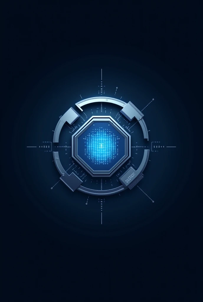 Design a logo that represents cutting-edge computer technology. The logo should incorporate elements like a circuit board, binary code, or a computer chip. Use a modern and sleek style with a color palette that includes shades of blue and silver to convey innovation and sophistication. The design should be versatile enough to work on various backgrounds and scales.