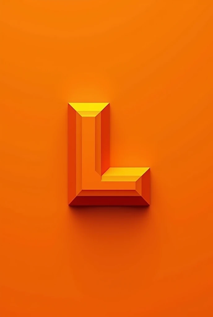 Create a logo with L with orange main color With Minecraft theme orange background