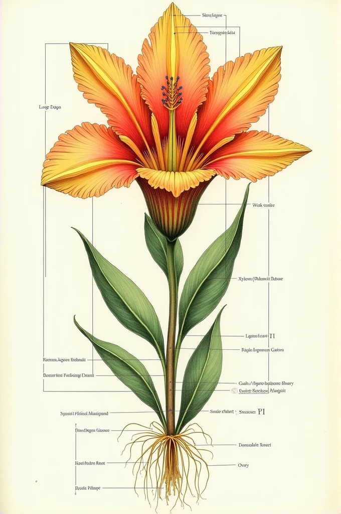 Longitudinal diagram of flower