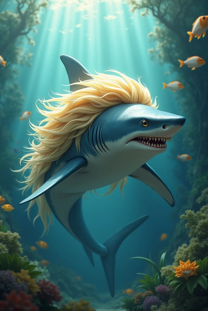 Shark with beautiful blondy hair