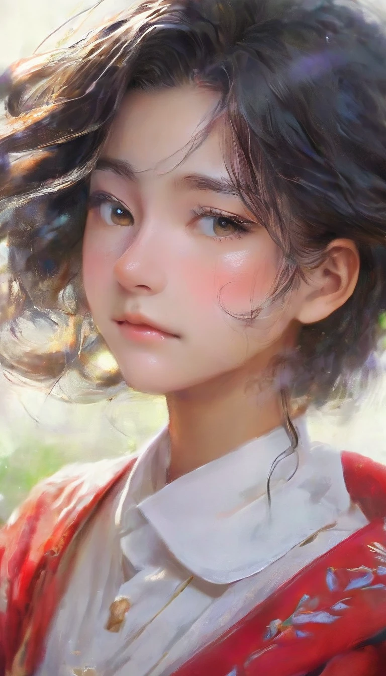 Beautiful expression with closed eyes and concentration