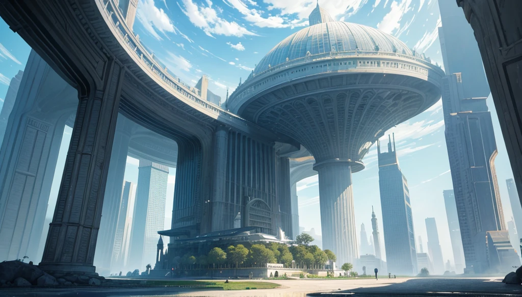  Describing a Utopian World, Science Fiction, Magnificent buildings, Otherworldly, peaceful