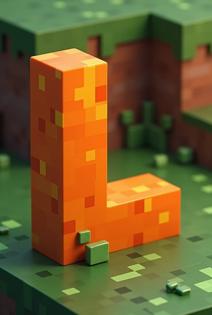 Create a logo with the letter L with the main color orange minecraft theme