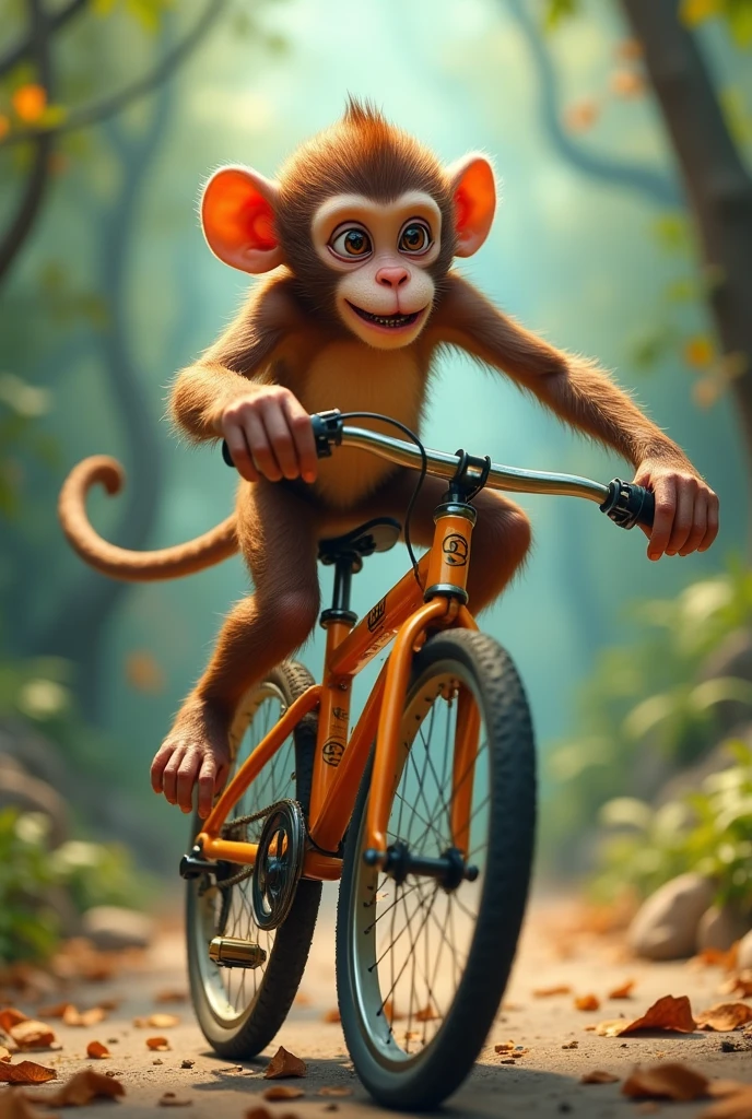Monkey doing cycling