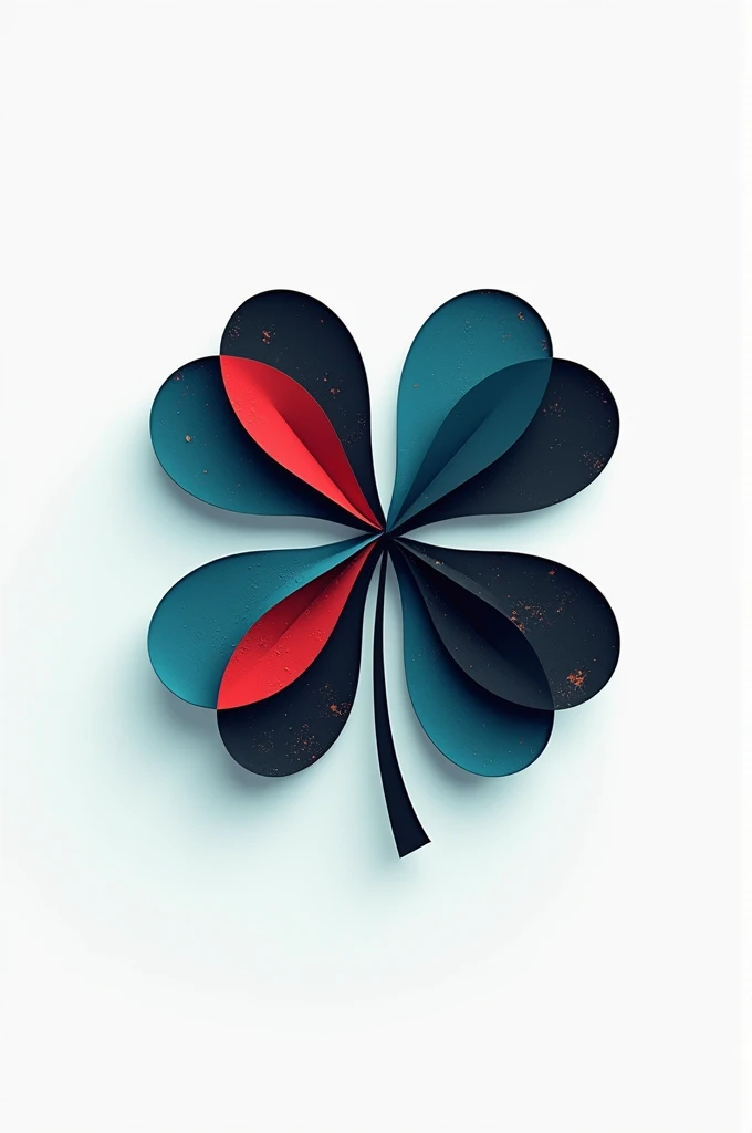 Clover image for corporate WhatsApp group with turquoise blue, lead red and black white colors