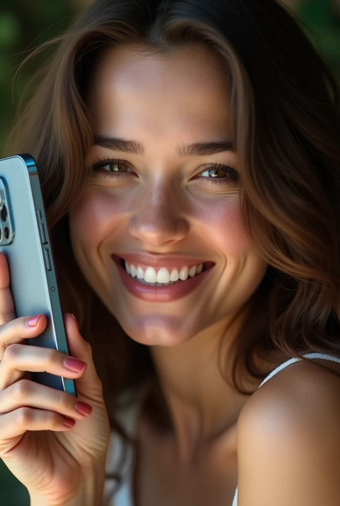 iPhone12 Proで顔が少し隠れてる、Beauty smile、