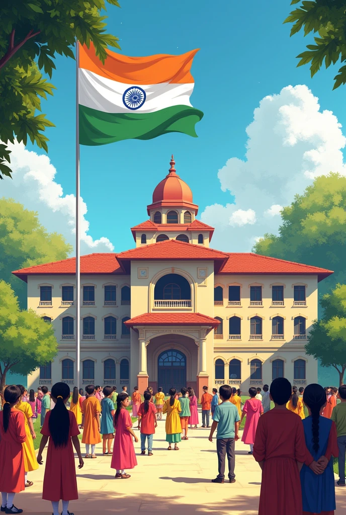 School in india s flag 