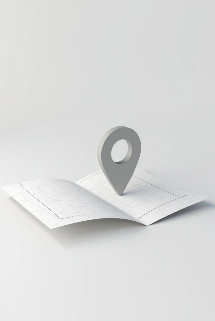 Create a mini 3D map with a tracking pin on a neutral background