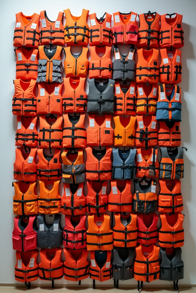 mosaic of life-saving VESTS sent to refugees in Curitiba