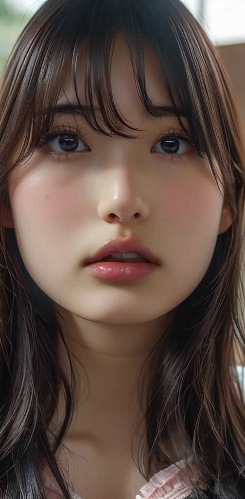 (((Very huge bigger than a face:1.35)))、((Pink underwear))、Raise your arms、Spread your legs、Lie、Sleep on your back、((High resolution)), Superior Quality, Very detailed, Realistic, ((8k)), RAW Photos, Highest quality, masterpiece, attractive, wonderful, Black Hair, Shoulder-length layers, Mesh Hair, Japanese Idols, Sophisticated, stylish,