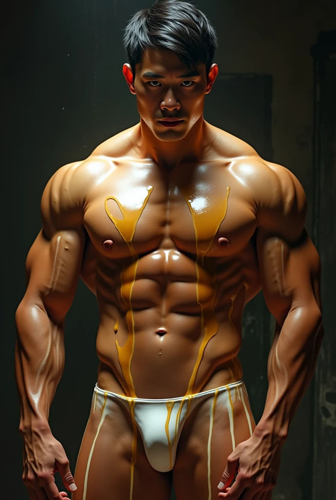 Strong and hot man,all milk syrup,deep looking korean
