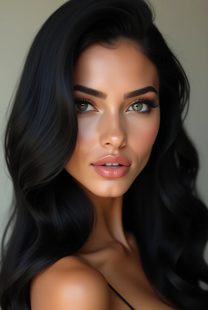 black straight hair, Longhaire, coiffure parfaite, Brazilian Origin, beautiful lips, sourcils fin, pretty nose
