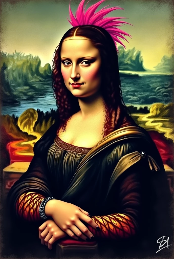 Mona Lisa with punk style