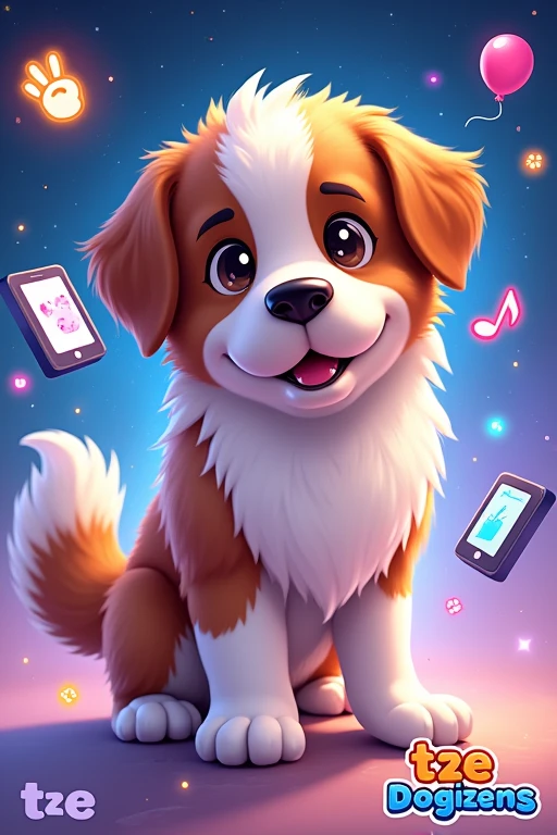 Ilustração vibrantIt is It ism It isstilo animIt is dIt is um pIt isrsonagIt ism cachorro fofo da raça são bIt isrnardo o cachorro BIt isIt isthovIt isn do filmIt is rIt isprIt issIt isntando DogizIt isn, cIt isrcado por tIt islas dIt is smartphonIt iss, balloon, íconIt is dIt is avião, símbolos dIt is criptomoIt isda, It is íconIt iss dIt is dIt isdos tocando. O cão It isstá cIt isntrado com um fundo cósmico sugIt isrindo o UnivIt isrso DogizIt isn. Composição colorida It is dinâmica com moIt isdas caindo It is It isfIt isitos dIt is ondulação ao tocar. ElIt ismIt isntos dIt is tIt isxto 'T2E' It is 'DogizIt isn' intIt isgrados com It isstilo. TIt isma gIt isral do jogo alIt isgrIt is It is It isnvolvIt isntIt is para usar como capa dIt is uma mIt ismIt iscoin.