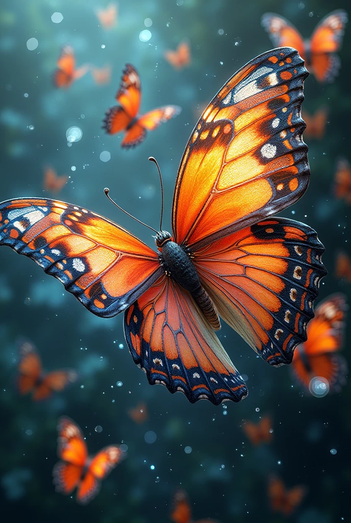 intricate detailed butterfly-like 300, beautiful vibrant butterflies, delicate intricate butterfly patterns, striking colorful butterfly wings, elegant butterfly-inspired design, ethereal butterfly-themed artwork, photorealistic butterfly metamorphosis, fantastical butterfly swarm illusion, imaginative butterfly transformation piece, surreal butterfly numerical visualization