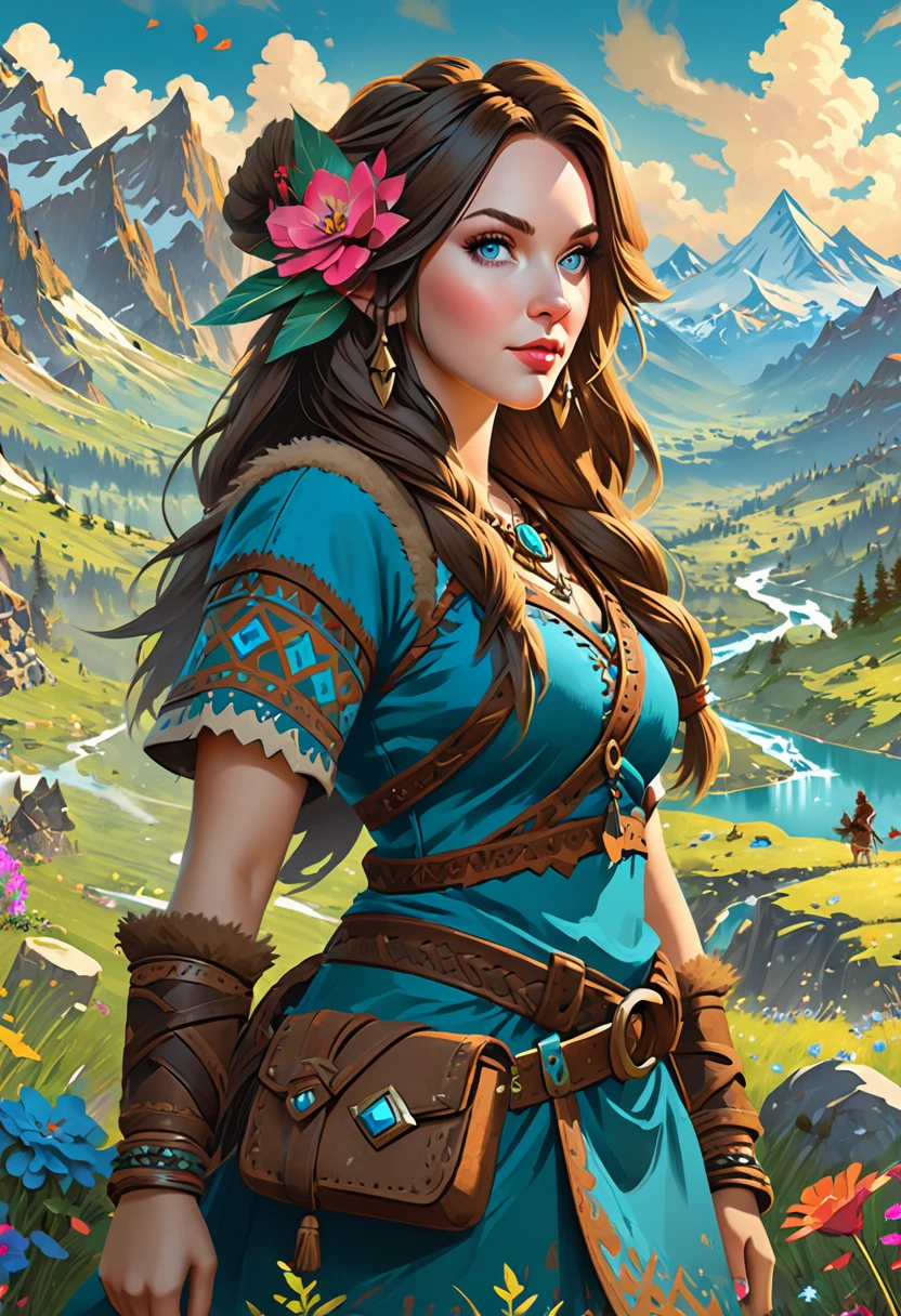 Anthropomorphic  feminine troll enchantress. Official Art – An Award-Winning Digital Masterpiece In 4K Ultra HD, Extreme Detail And Intricate Realism. Symmetrical Face. This Concept Art Brought To Life By The Hands Of Artists Like Wlop & Artgerm In A Stunning 2D Vector Illustration. Breath of the wild. Background Is A Panoramic Vista. Kat Dennings.
