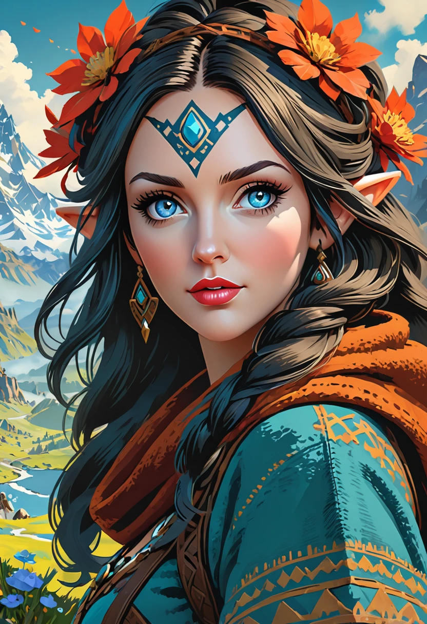 Anthropomorphic feminine troll enchantress. Official Art – An Award-Winning Digital Masterpiece In 4K Ultra HD, Extreme Detail And Intricate Realism. Symmetrical Face. This Concept Art Brought To Life By The Hands Of Artists Like Wlop & Artgerm In A Stunning 2D Vector Illustration. Breath of the wild. Background Is A Panoramic Vista. Kat Dennings.