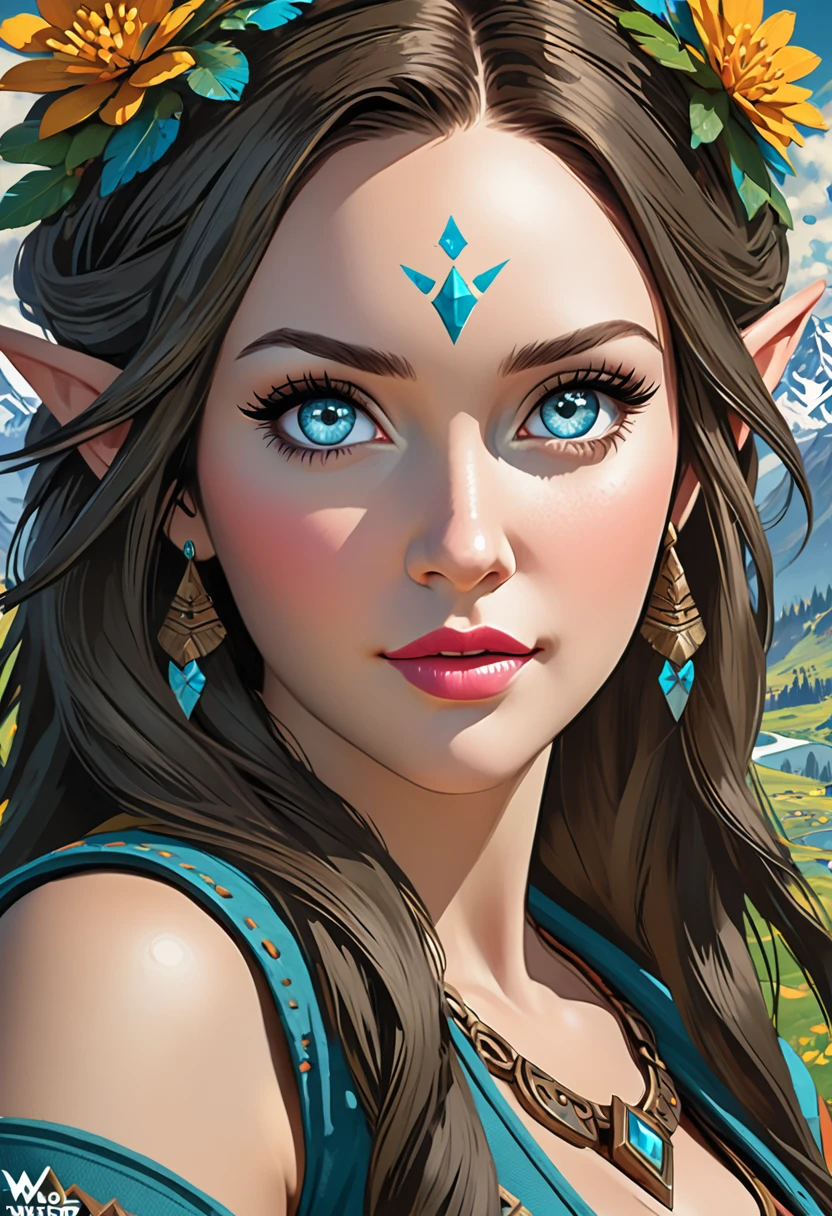 Anthropomorphic feminine troll enchantress. Official Art – An Award-Winning Digital Masterpiece In 4K Ultra HD, Extreme Detail And Intricate Realism. Symmetrical Face. This Concept Art Brought To Life By The Hands Of Artists Like Wlop & Artgerm In A Stunning 2D Vector Illustration. Breath of the wild. Background Is A Panoramic Vista. Kat Dennings.