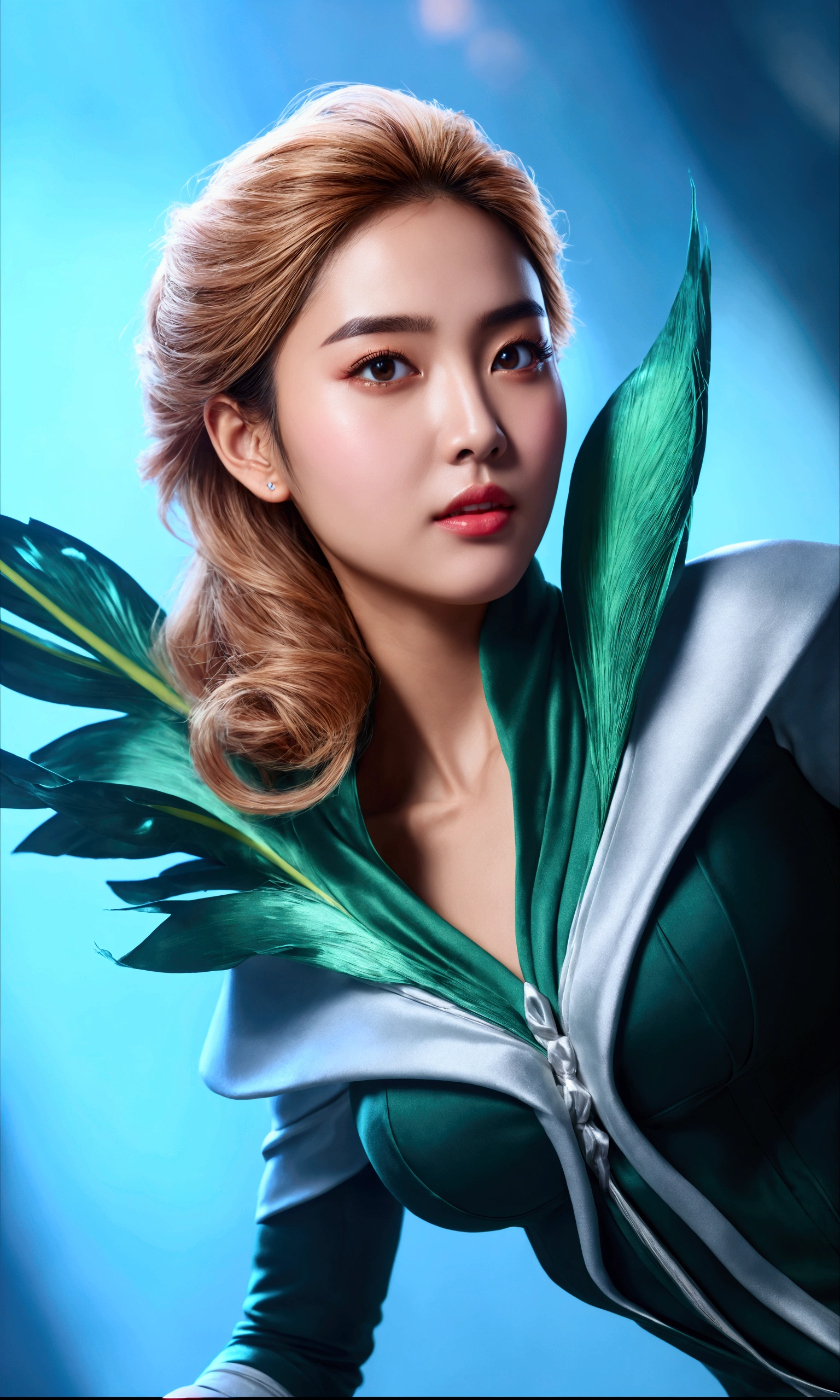 @KELANA:((BEST quality,8k,Masterpiece:1.3)),upper body,,Sharp focus:1.2,Beautiful Woman with perfect figure,higly detailed facial and skin teksture,Detail eyes,double eyelids,interior view,ferpect lightning,Glowing skin