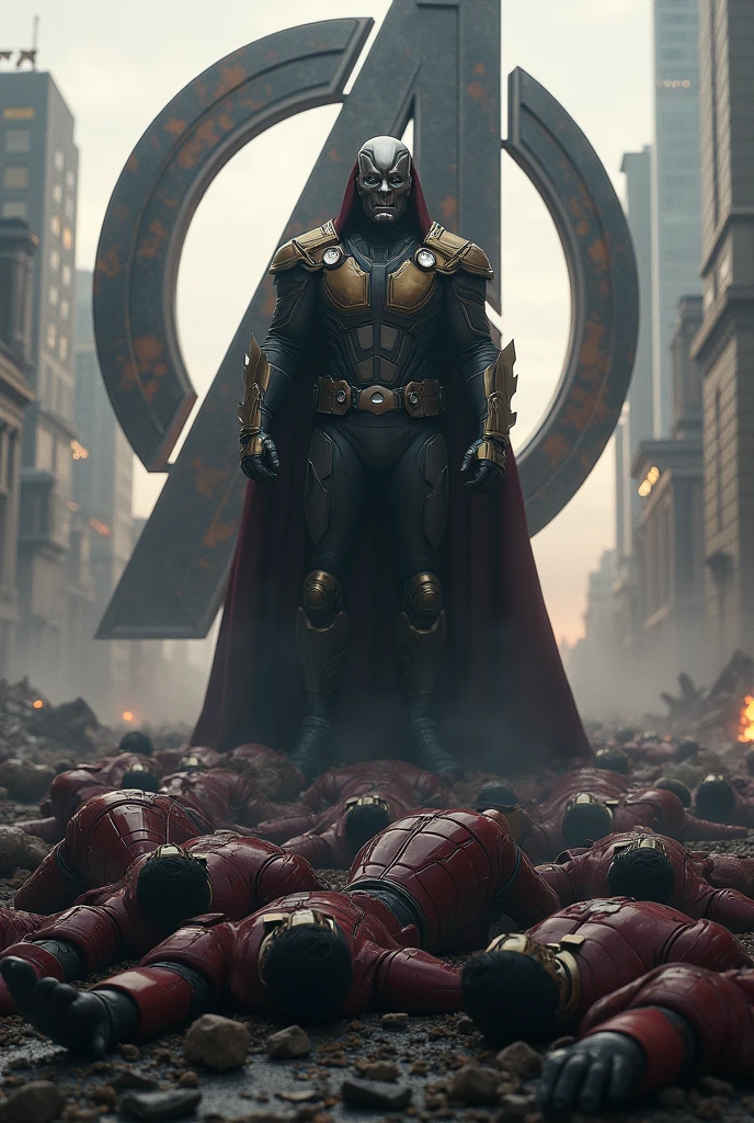 RDJ( Robert Downey Jr)being Dr doom '
"Avengers doomsday" logo on the top
Killing entire superheros