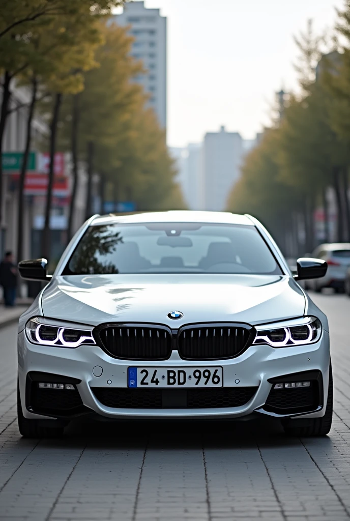 BMW F10 white color plate number 24- BD-996 AZERBAIJAN BAKU

