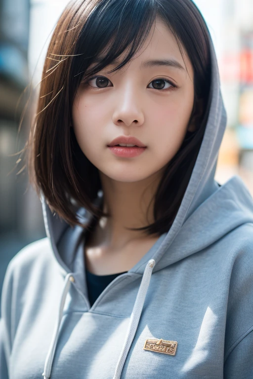 (1 nogizaka girl,RAW Photos,Realistic:1.5),(最high quality, high quality,High resolution, 最high quality,ultra High resolutionolution,High resolutionolution,High resolution,超High resolution,Large file size,8k,2k wallpaper,8k wallpaper,high quality texture,wonderful,Very delicate:1.4),One Girl, Famous idols of Japan,Beautiful Face,Small face,Absurd,Ridiculous,incredibly Ridiculous,Portraiture,Chest close-up,Blurred Background,(hoodie,No makeup:1.2),Medium skin,Beautiful Skin,Detailed skin,Small Head,Black Hair,Silky Hair,(Japan'Eyes:1.3),fine grain,iris,Japanese idol eyes,Japanese Nose,Five Fingers,(eyebrow:-0.5),(Particles of light, Lens flare, Luminous Particles: 0.7),View your audience,Bright lighting,Professional Lighting,
