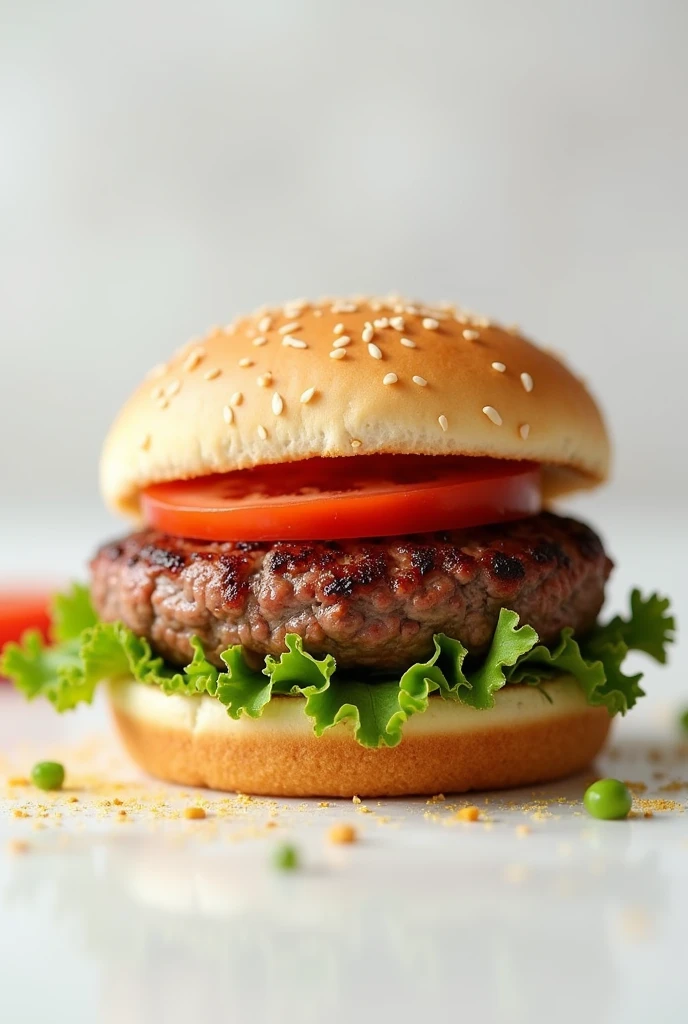 Create a picture of a hamburger without cheese Without the yellow on the meat